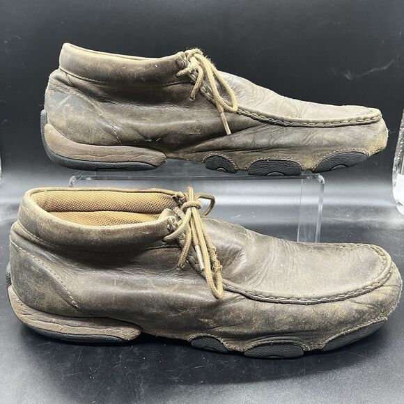 Twisted X "The Original" MDM0003 Men's 12 Brown Leather Driving Moc Chukka Boot - Picture 1 of 9